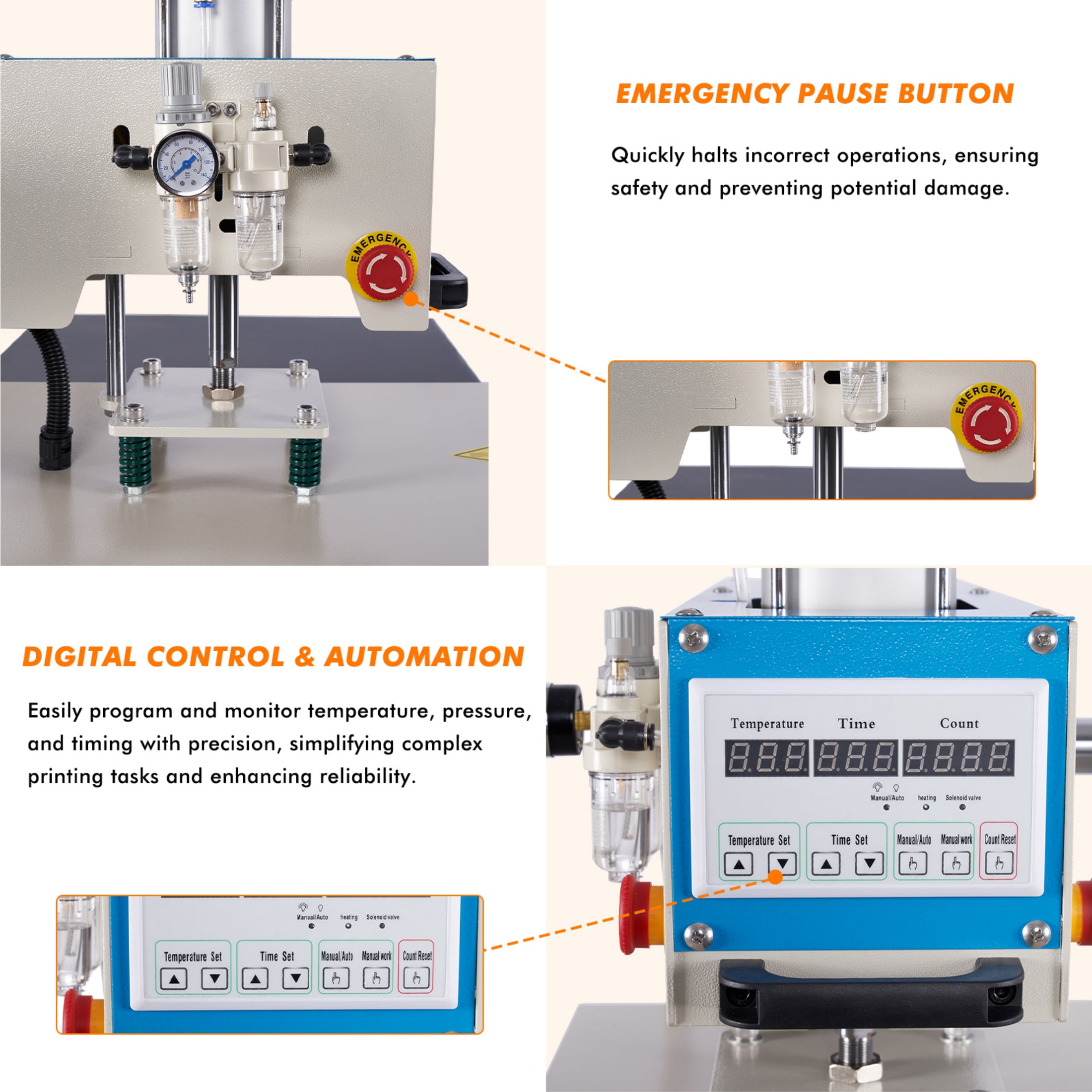 Kilo Pro 16" x 24" Heat Press Machine External Compressor,Large Sliding Dual Platen Commercial,Transfer Machine for Professional Printing