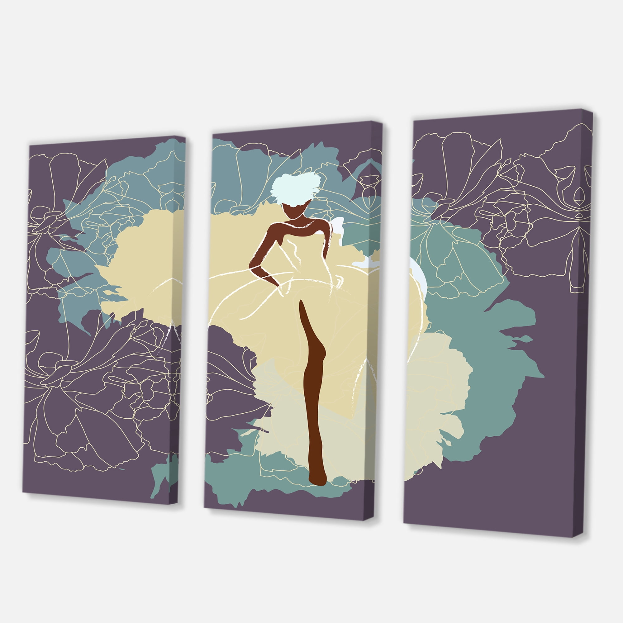 Designart ' Abstract African American Woman In Gorgeous Wedding Dress ' Modern Canvas Wall Art Print