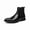 Black, variant on Men's Cap Toe Chelsea Boots, Metallic Gold/Silver & Classic Black Leather Ankle Boots, with Elastic Sides, Low Heel, Trendy Dress Boots
