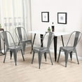 thumbnail image 4 of FDW Metal Dining Chairs Set of 4 Black Stackable Tolix Side Chairs, Backrest Scratch-Resistant Non-Slip Feet IndoorOutdoor Use 330 Lbs Capacity, 4 of 7