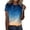Sky Blue, variant on Womens Athletic Tops Women’s Casual Gradient O Neck Tank Top for Daily Summer Wear – Short Sleeve Workout Tee with Loose Fit for Women Blue XL
