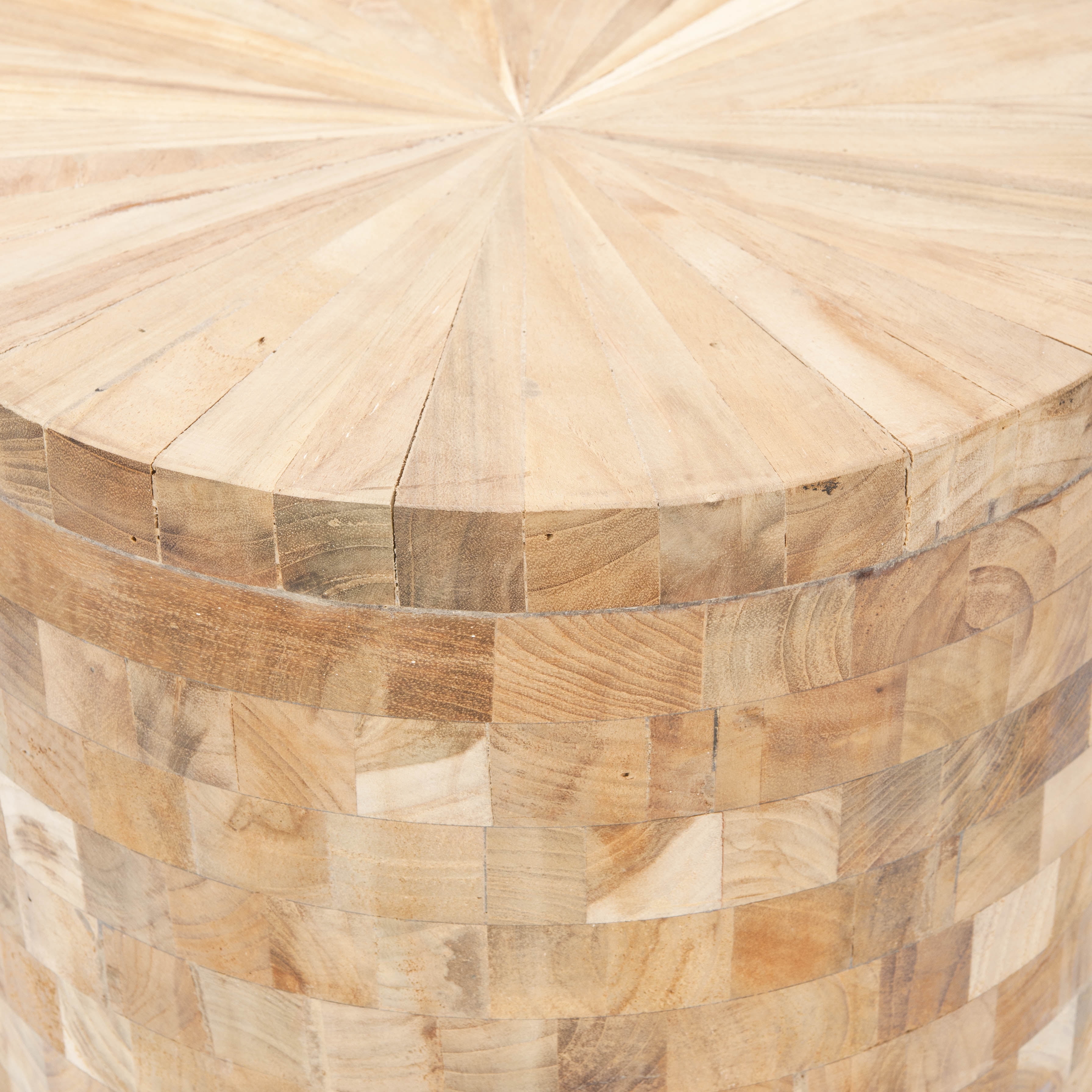 SAFAVIEH Tioga Nautical Bohemian Teak Oak Round Stool /Table, Light Maple