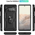 thumbnail image 6 of for Google Pixel 6 Pro case Heavy Duty Rugged Full Body Scratch Proof Shockproof Screen Protection Built-in 360 Ring Kickstand Military Hard Back Phone Cover for Men Women Black, 6 of 17