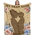 thumbnail image 1 of LHSHID Gifts for Mom Mothers Day Birthday Gifts for Mom from Son Mom Gifts Mom Blanket from Son Mom Birthday Gifts Happy Birthday Mom Soft Cozy Flannel Custom Throw Blanket 30"x40", 1 of 7