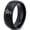 Black Dome Polish Tungsten, variant on Tungsten Flower Bloom Blossom Plant Band Ring 8mm Men Women Comfort Fit Black Dome Polished