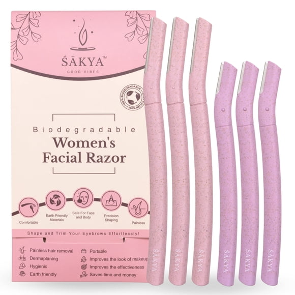 Herramienta de dermaplaning Sakya, rasuradora facial biodegradable para mujer