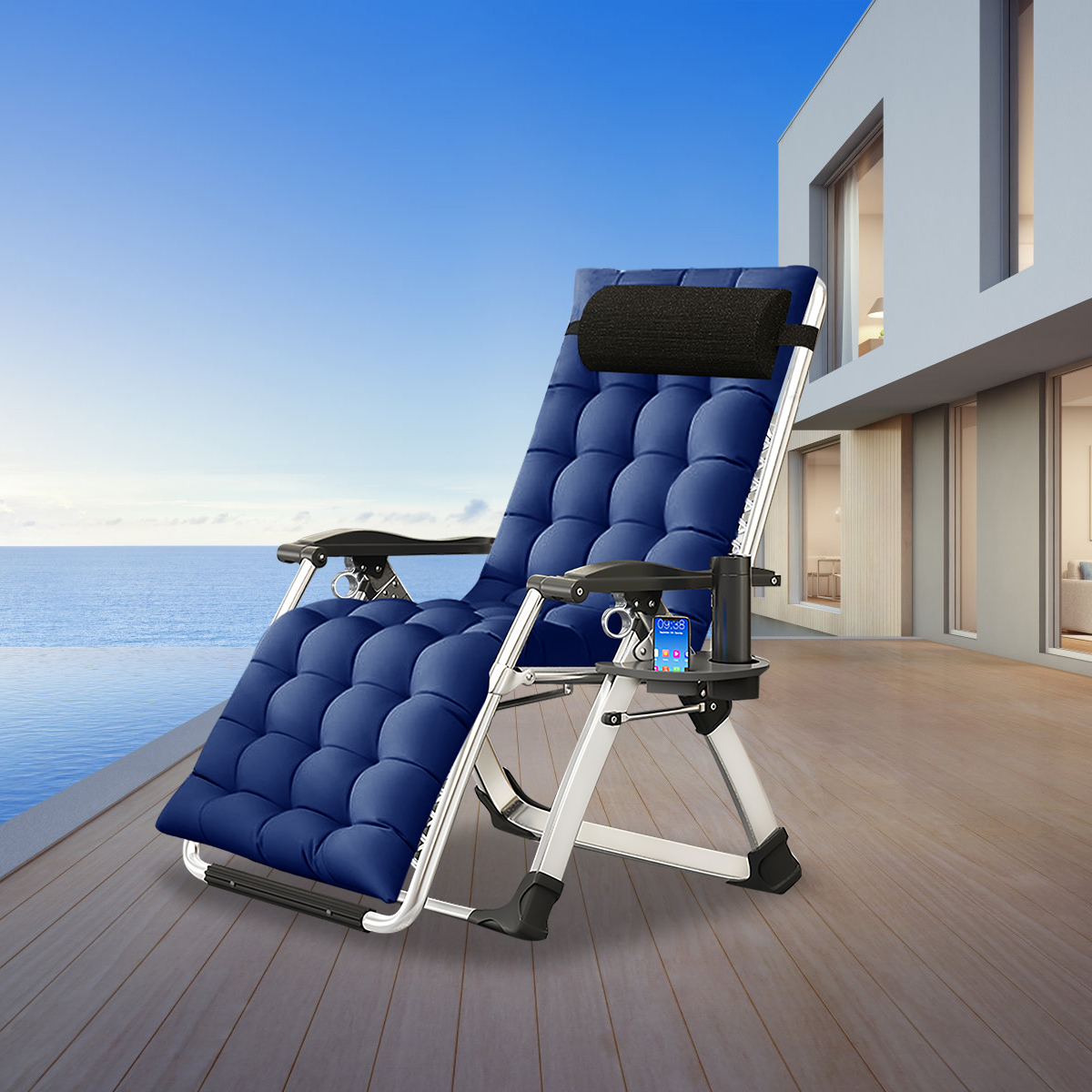 ABORON Zero Gravity Chair, Lawn Recliner, Reclining Patio Lounger Chair, Folding Portable Chaise