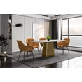thumbnail image 4 of LeisureMod Modern Quinix 55" Rectangular Dining Table for 4 to 8 People with Sintered Stone Top and Gold Stainless Steel Base in Medium Grey, 4 of 11
