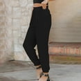 thumbnail image 6 of Fartey Womens Elegant Tied Wide-Leg Denim Pants Casual Loose High Waist Loose Floor Length Jean Trousers with Pockets,Black,S-3XL, 6 of 7