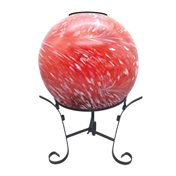 Briarwood Lane Red and White Solar LED Glass Gazing Ball