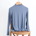 thumbnail image 5 of Women's Plus Size Long Sleeve Mock Neck Base Tee Top Trim Casual Lightweight Inner Wear Soft Shirt, 5 of 5