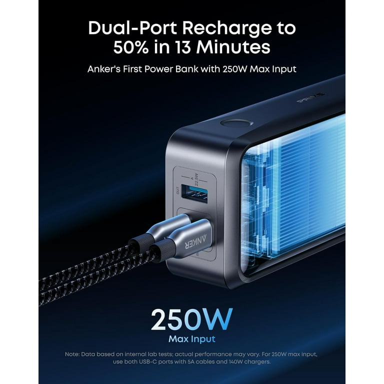 Anker Prime Power Bank, 26,250mAh 3-Port Portable Charger with