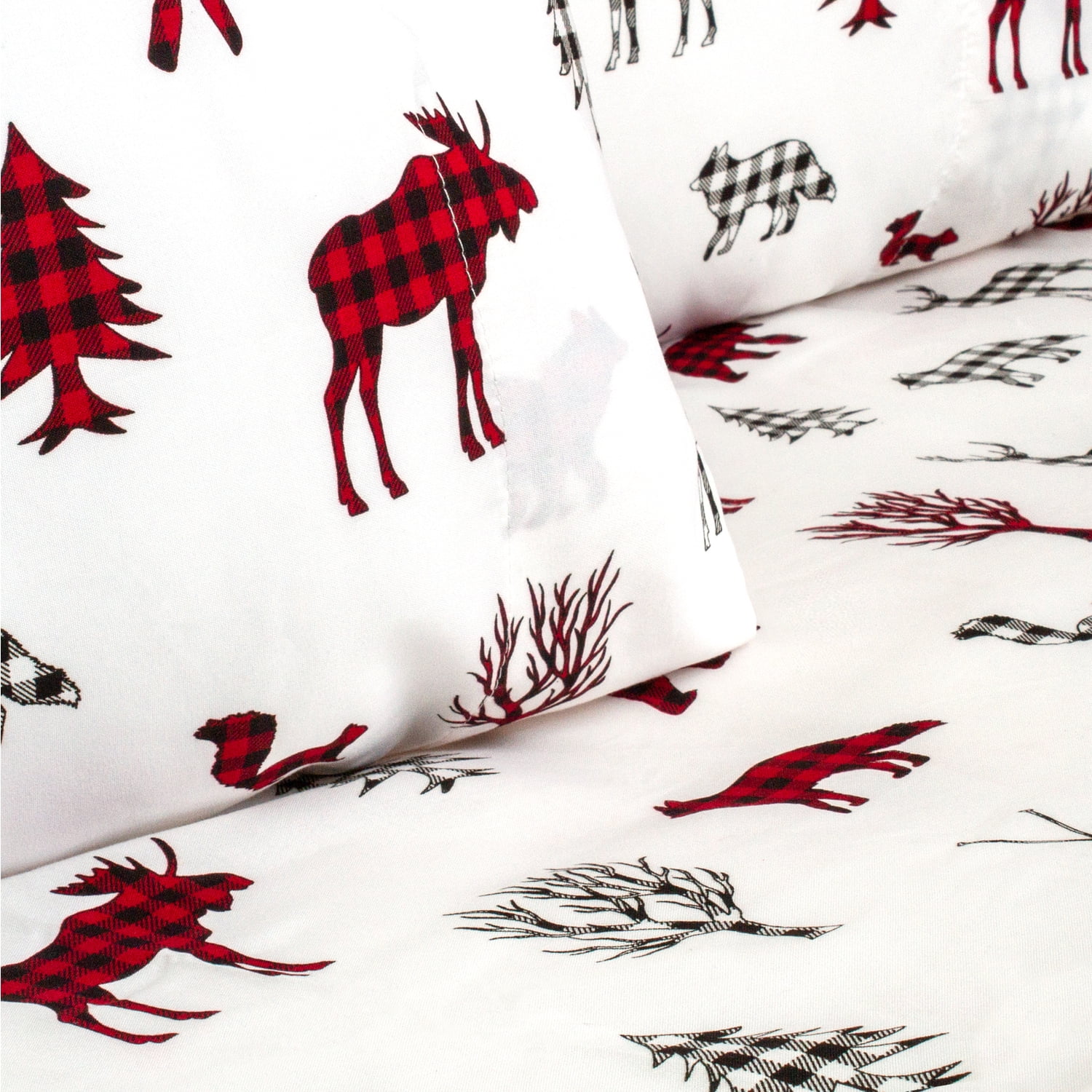 Safdie & Co. Sheet Set 4PC Q Printed Wildlife
