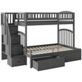 thumbnail image 1 of Bowery Hill Solid Wood Staircase Storage Bunk Twin Over Full in Gray, 1 of 10