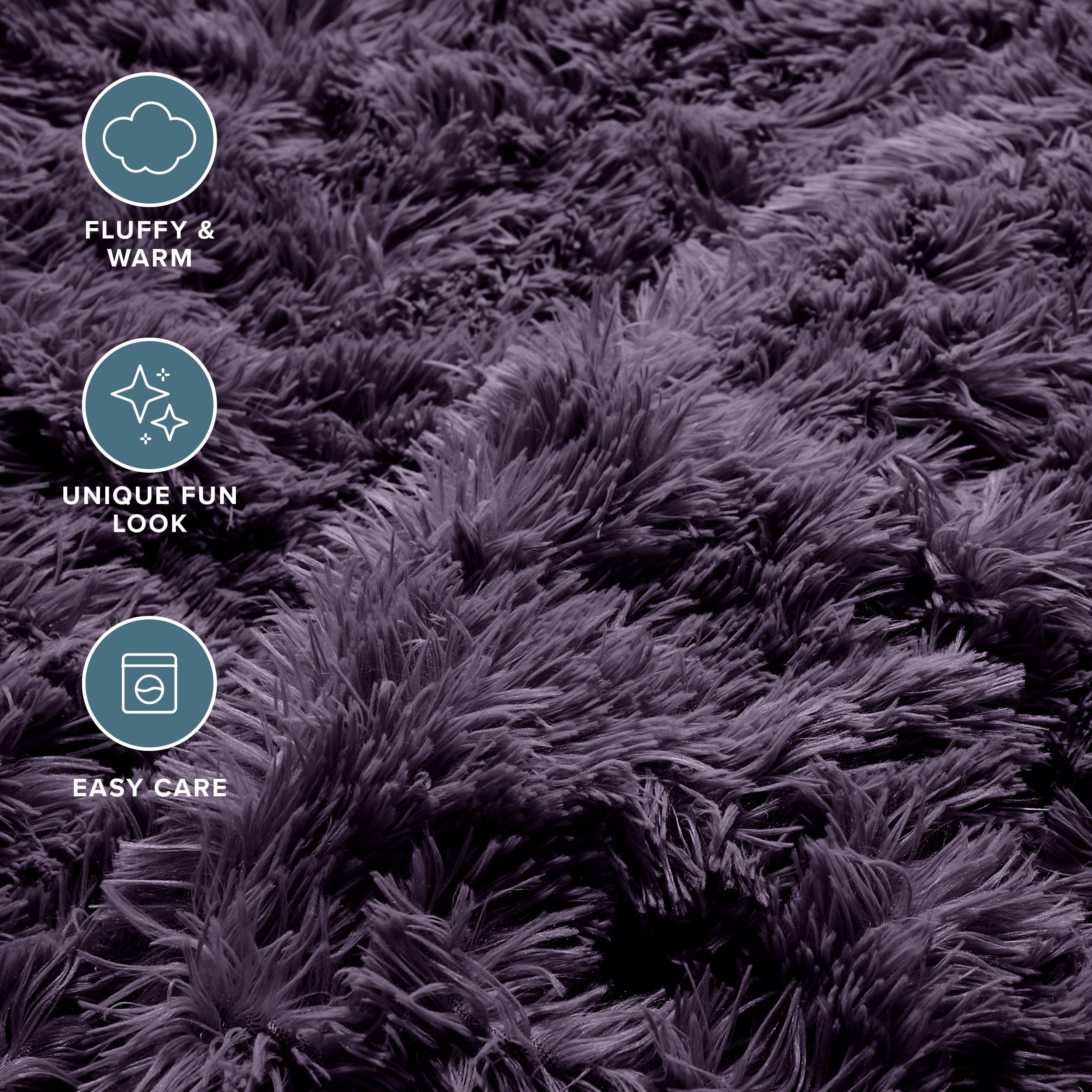 Bare Home Shaggy Faux Fur Duvet Cover - Ultra Soft - Fluffy Crystal Velvet - King/Cal King, Eggplant