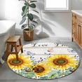 thumbnail image 4 of Round Area Rug 3ft,Yellow Sunflower Butterfly Watercolor Leaves Washable Carpet Non-Slip Runner Accent Rugs Indoor Floor Mat for Bedroom Living Room Decor,Farm Wood Grain, 4 of 9