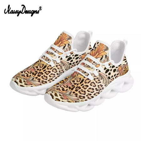 

Noisydesigns Breathable Mesh Summer Shoes Woman Leopard With Floral Prints Comfortable Platform Shoes 2024 Outdoor Sport Shoes