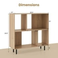 thumbnail image 3 of Costway Open Shelf Bookcase Mid Century Modern Cube Bookshelf with 4 Compartments Natural, 3 of 10