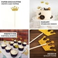 thumbnail image 4 of Efavormart 24 Pack | 5" Gold Glitter Royal Crown Cupcake Topper Picks, Party Cake Toppers, 4 of 11