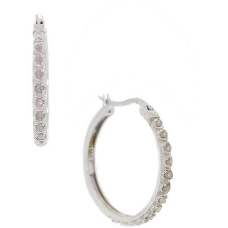 Pori Jewelers Diamond Accent Sterling Silver Hoop Earrings