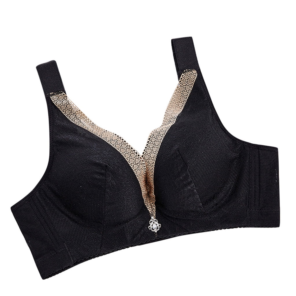 Women Fixed Shoulder Strap Smooth Underwear Folded With Lace Adjustable Bra