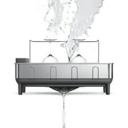 simplehuman Kitchen Dish Drying Rack, Fingerprint-Proof Stainless Steel Frame, Grey Plastic