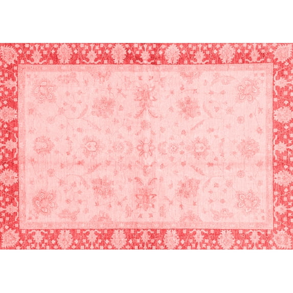 Ahgly Company Machine Washable Indoor Rectangle Abstract Red Modern Area Rugs, 2' x 3'