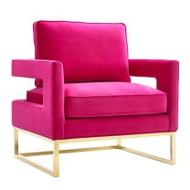 TOV Furniture Avery Pink Velvet Chair with Gold Base