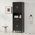 thumbnail image 2 of 70.9" High Freestanding Tall Bathroom Cabinet with a Drawer, 2 Cabinets, 4 Soft-Close Doors, 2 Adjustable Shelves, Open Storage, for Bathroom, Living Room, Laundry Room, 2 of 9