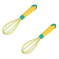 ETHKIA 2 Pcs Silicone Whisk for Cooking, Manual Egg Beater Milk Frother Coffee Whisks, Suitable for Blending, Whisking, Beating and Stirring B