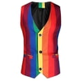 thumbnail image 1 of Mens Casual Rainbow Stripes Slim Vest, 1 of 5