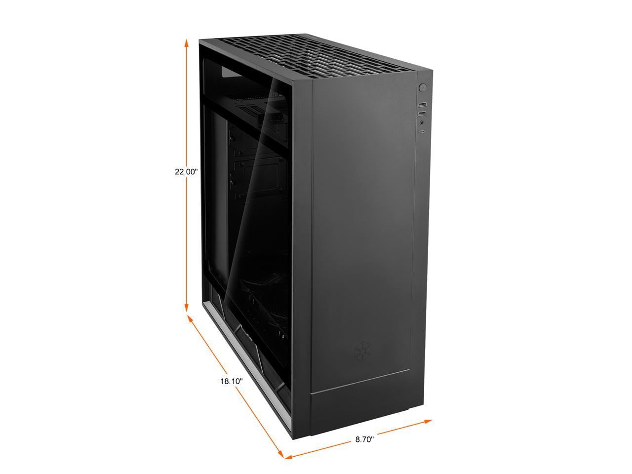 SilverStone ALTA F1 SST-ALF1B-G Black Aluminuml / Steel / Tempered Glass ATX Mid Tower Computer Case