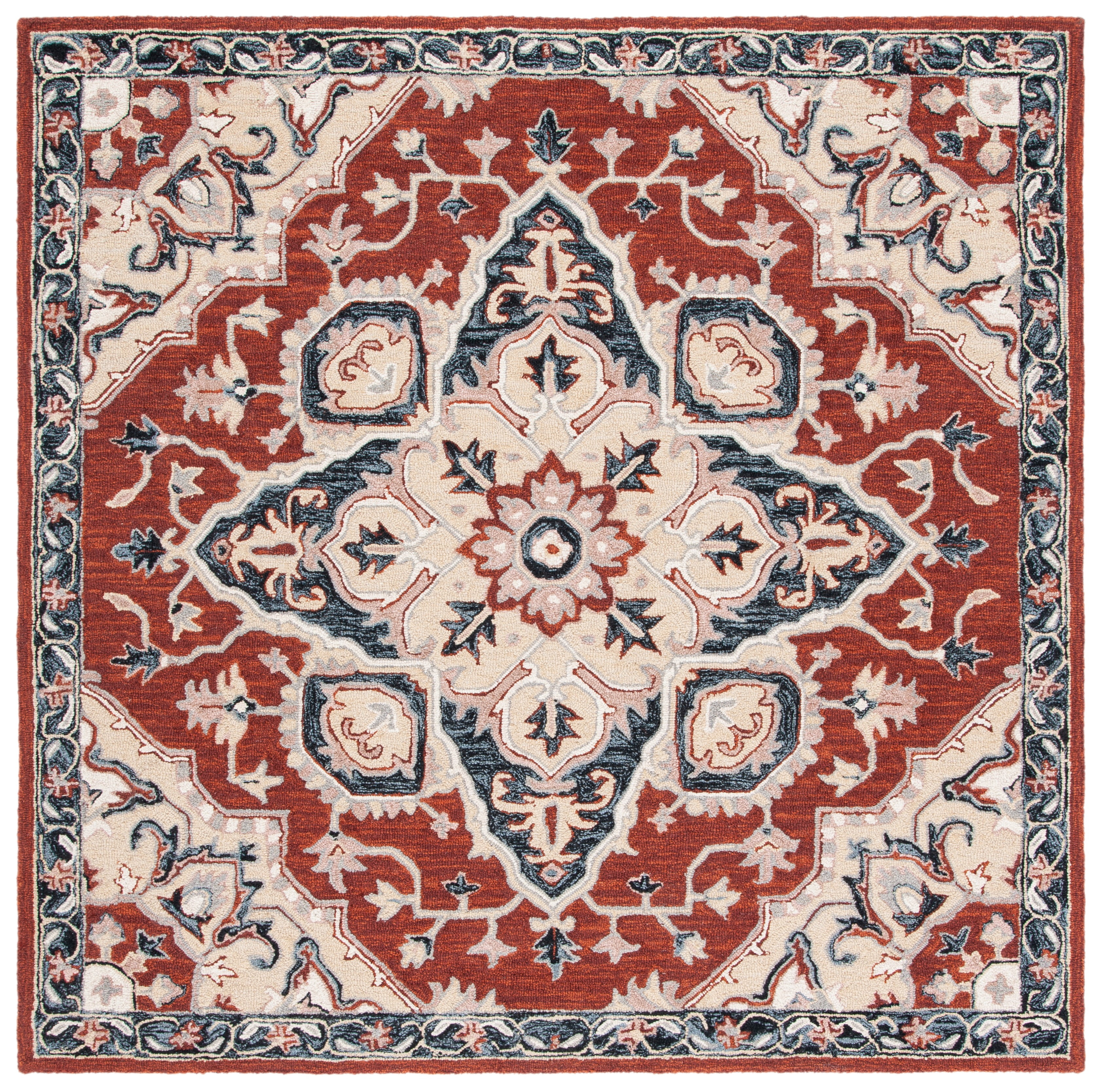 Safavieh Heritage Kagan Oriental Area Rug, Red/Black, 6' x 6' Square