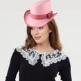 thumbnail image 5 of Vjnyvs Wool Top Hat Unisex Asymmetric Top Hat Victorian Magician Hat Gentlemen Hat Jazz Cap for Men Women Accessory, 5 of 7
