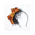thumbnail image 1 of 1pc Multicolor Halloween Pumpkin & Spider Web Mesh Hair Hoop/ Headband For Women, Perfect For Outdoor Parties, 1 of 5