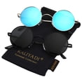 thumbnail image 1 of Gafas de sol KALIYADI redondas polarizadas retro de metal UV400 45 mm, 1 of 8