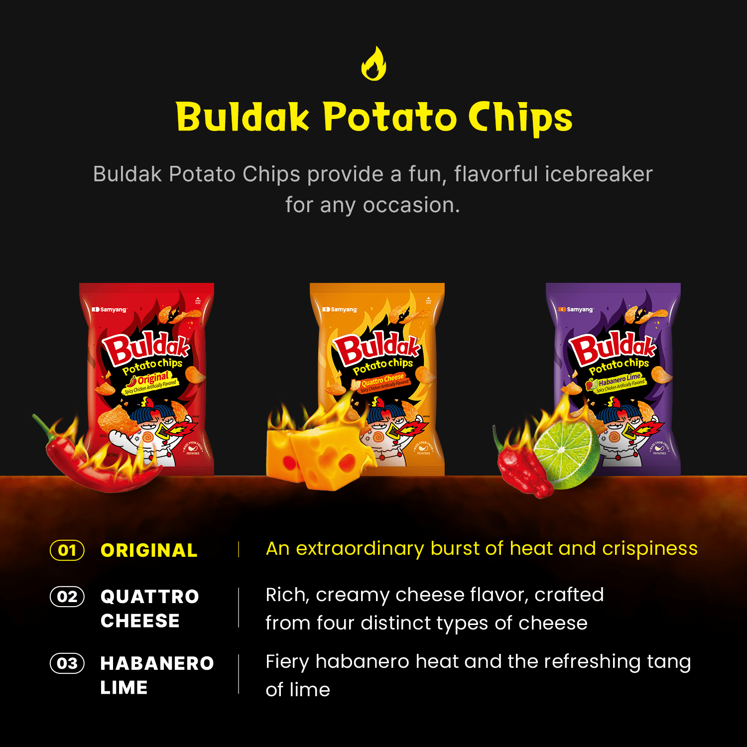 Buldak Original Potato Chips 120g