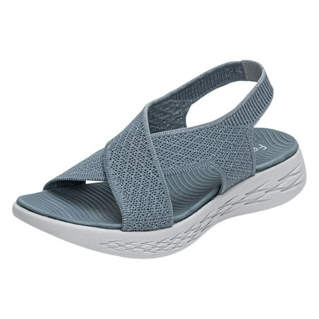 WNVMWI Sandals Women Women s Slippers Summer Womens Thong Sandals Blue Shoes Slippers Flip Flops Women Shoes Soft Sole Leather Heel Sandals Fashion Comfortable Lightweight Sports Beach Sandal Size 40