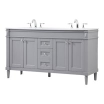 Elegant Kitchen and Bath 60 Inch Double Bathroom Vanity In Grey