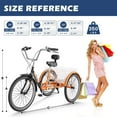 thumbnail image 6 of MOPHOTO 20"/24"/26" Tricycle for Adults Seniors with Big Basket, 7 Speed Low-Step Through Frame 3 Wheel Bikes Suitable for Women, Men for Cycling, Shopping, Exercise, Support up to 350 LBS, 6 of 9