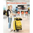 thumbnail image 4 of KFFKFF Ensemble de Bagages pour Enfants, 5 Pcs, Valise Rigide à Roulettes de 18 Po avec Sac à Dos et Oreiller en Forme de U, Ensemble de Bagages Cabine pour Enfants avec Abeille, 4 of 9