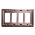 thumbnail image 2 of Monarch Abode Antique Copper Architectural Quad Rocker Decorative Wall Plate Switch Plate Outlet Cover, 4 Gang, 2 of 10
