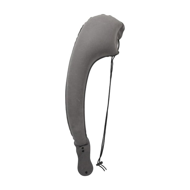 Almohada ergonómica para el cuello de avión, inflable, de PVC, ligera, esencial para viajes. Gris