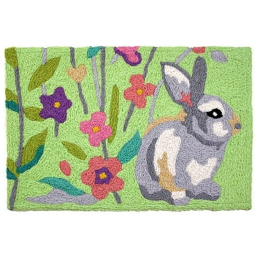 Jellybean Modern Indoor / Outdoor Mat Home Comfort Rugs 20" X 30" Rectangle Be Hoppy