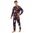 thumbnail image 2 of Halloween Pajamas, Halloween Matching Family Pajamas Black White Ghost Pumpkin Print Long Sleeve 2Pcs Pj Set Soft Sleepwear Nightwear Loungewear Holiday Party Costume Festive Spooky Season for Family, 2 of 6