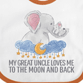 thumbnail image 4 of Inktastic My Great Uncle Loves Me to the Moon and Back Elephants Boys or Girls Baby Bib, 4 of 4