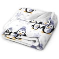 thumbnail image 5 of Penguin Blanket Soft Cozy Cute Winter Penguins Throw Blanket Plush Warm Fuzzy Penguin Snowflake Fleece Flannel Gifts Blankets for Adults Kids 80"x60", 5 of 6