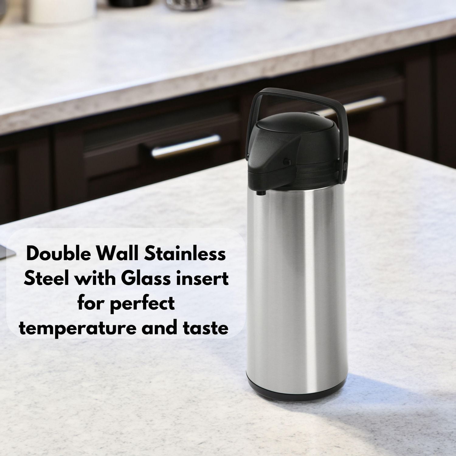 Thermos à double paroi en acier inoxydable scellé sous vide Mainstays de 1,8 L