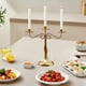 thumbnail image 1 of Candelabro de varios brazos, candelabro decorativo para mesa de comedor, cónico para club, repisa de Halloween Oro con 3 brazos, 1 of 8