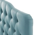 thumbnail image 4 of Contemporary Modern Urban Designer Bedroom Queen Size Tufted Headboard, Velvet Fabric, Light Blue, 4 of 5